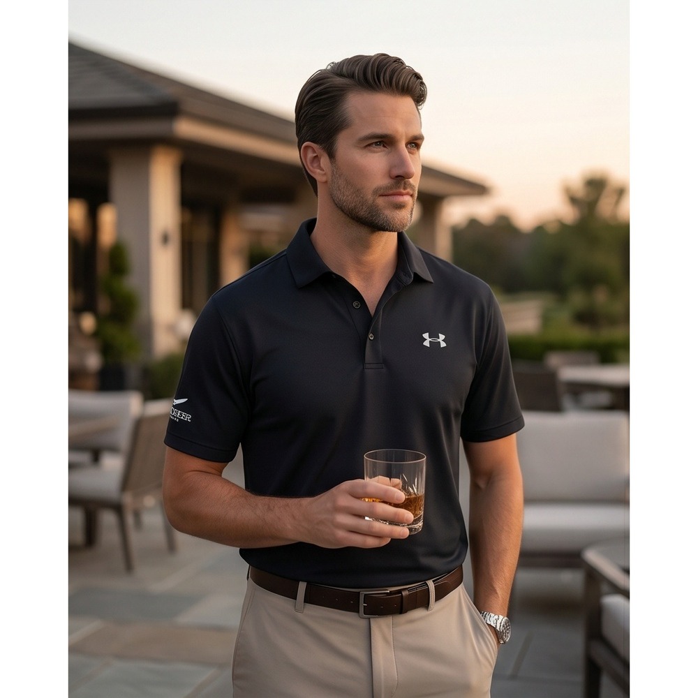 Under Armour Mens XL HeatGear Polo Shirt Black Grande Yachts International